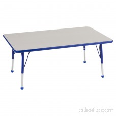 ECR4Kids 30 x 48 Rectangle Everyday T-Mold Adjustable Activity Table, Multiple Colors/Types 565360487